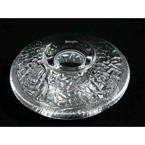 Orrefors Sweden Crystal Textured Glass votive candle Holders - Set Of 2 - Picture 3 of 5